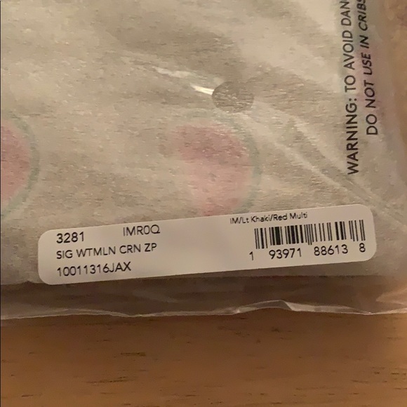 Coach Graphic Monogrammed Scattered Watermelon Print Zip Wristlet. - Picture 3 of 5